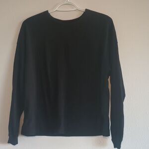 Old Navy The Easy Tee Women's Size Small Black Long Sleeve Shirt Cotton Blend